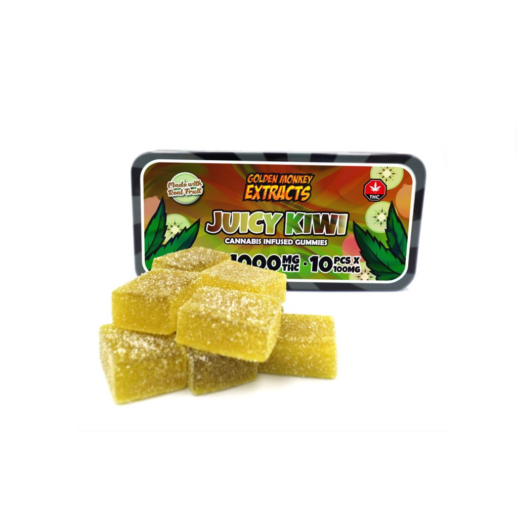 Buy Golden Monkey Extracts - High Dose Juicy Kiwi Gummy 1000MG THC at MMJ Express Online Shop