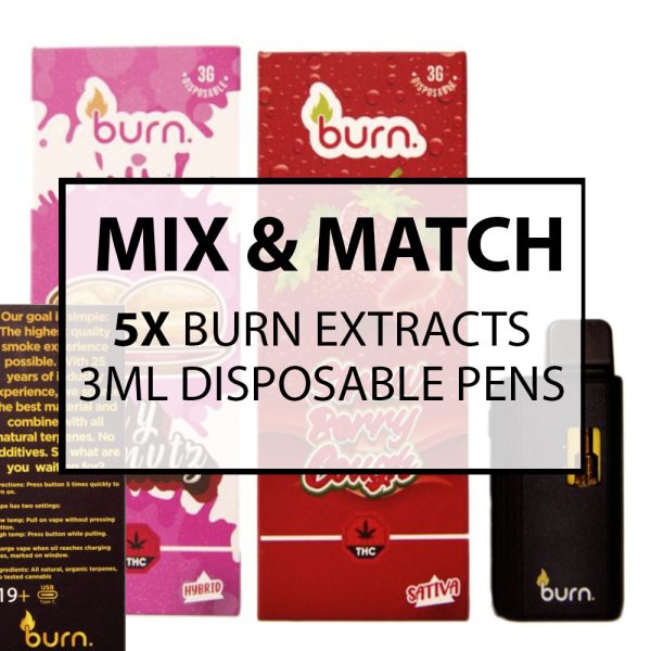 Buy Burn Extracts Mega Size 3ML Disposable Pen Mix and Match : 5 at MMJ Express Online Shop