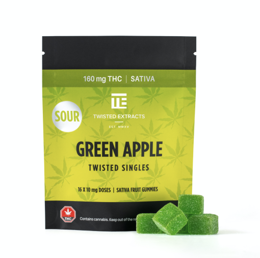 Buy Twisted Extracts - Twisted Singles Sour Green Apple 160MG THC (SATIVA) at MMJ Express Online Shop