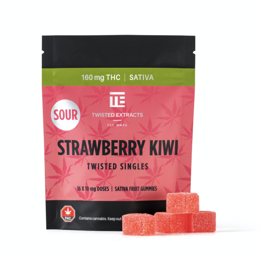 Buy Twisted Extracts - Twisted Singles Sour Strawberry Kiwi 160MG THC (SATIVA) at MMJ Express Online Shop