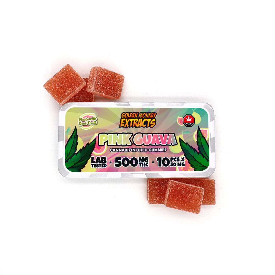 Buy Golden Monkey Extracts - High Dose Pink Guava Gummy 500MG THC at MMJ Express Online Shop