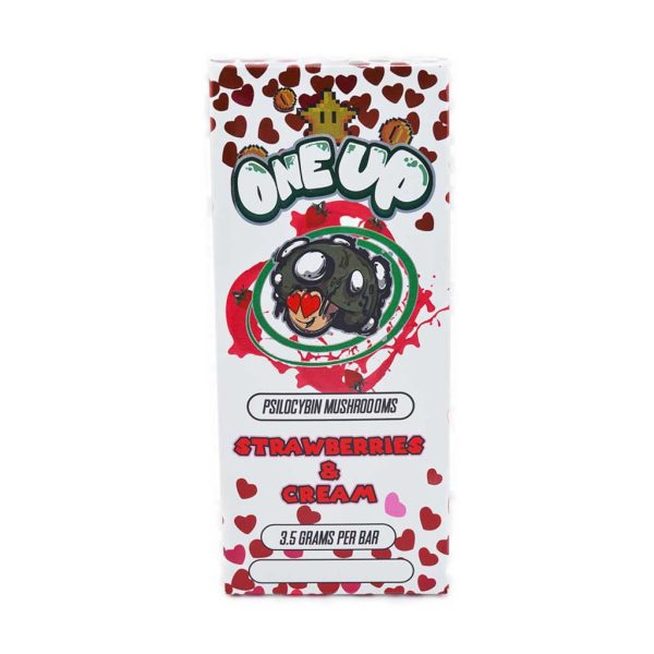 Buy One Up – Strawberries & Cream Chocolate Psilocybin Mushrooms Bar 3.5G at MMJ Express Online Shop