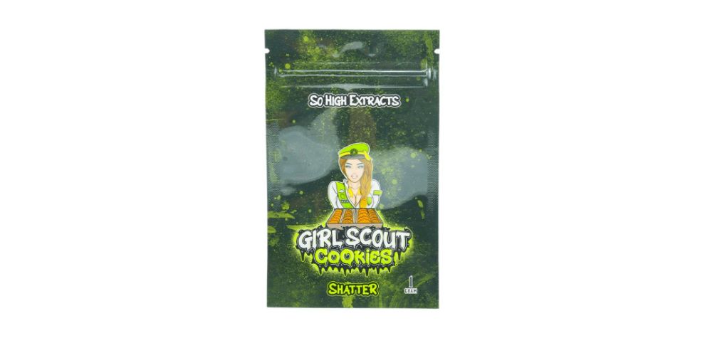 The So High Extracts Premium Shatter - Girl Scout Cookies is an excellent choice for experienced cannabis enthusiasts seeking a highly potent and lasting high. 