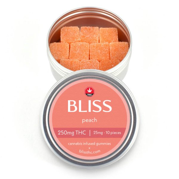 Buy Bliss – Cannabis Infused Gummies Peach 250MG THC at MMJ Express Online Shop