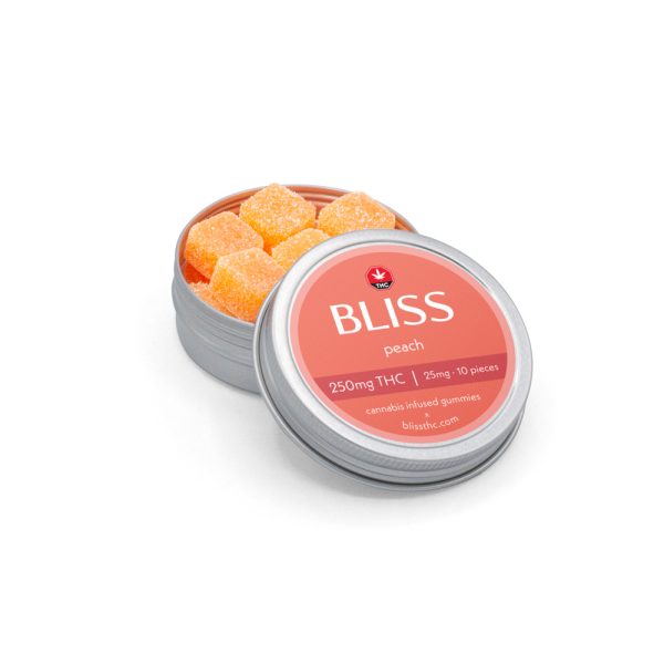 Buy Bliss – Cannabis Infused Gummies Peach 250MG THC at MMJ Express Online Shop