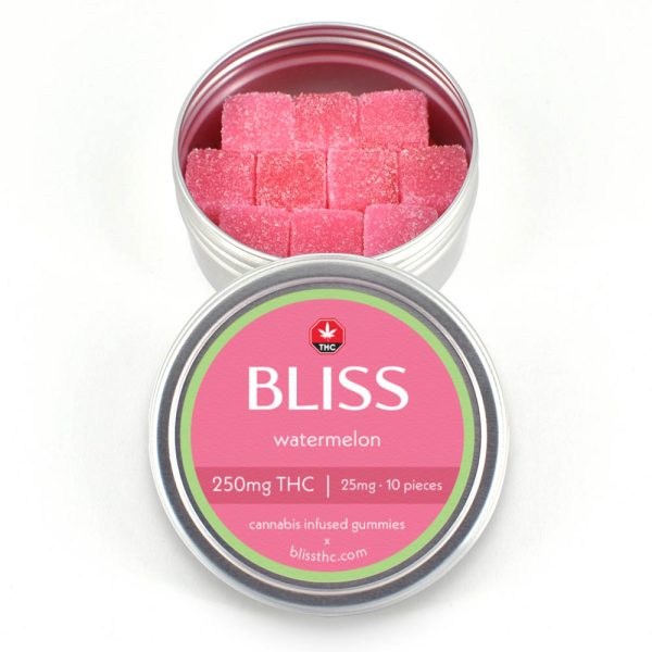 Buy Bliss – Watermelon Cannabis Infused Gummies 250MG THC at MMJ Express Online Shop 