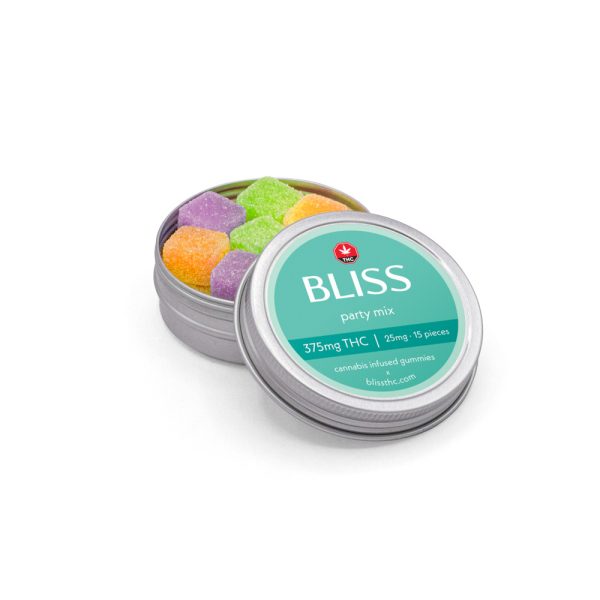 Buy Bliss – Party Mix Cannabis Infused Gummies 375MG THC at MMJ Express Online Shop 