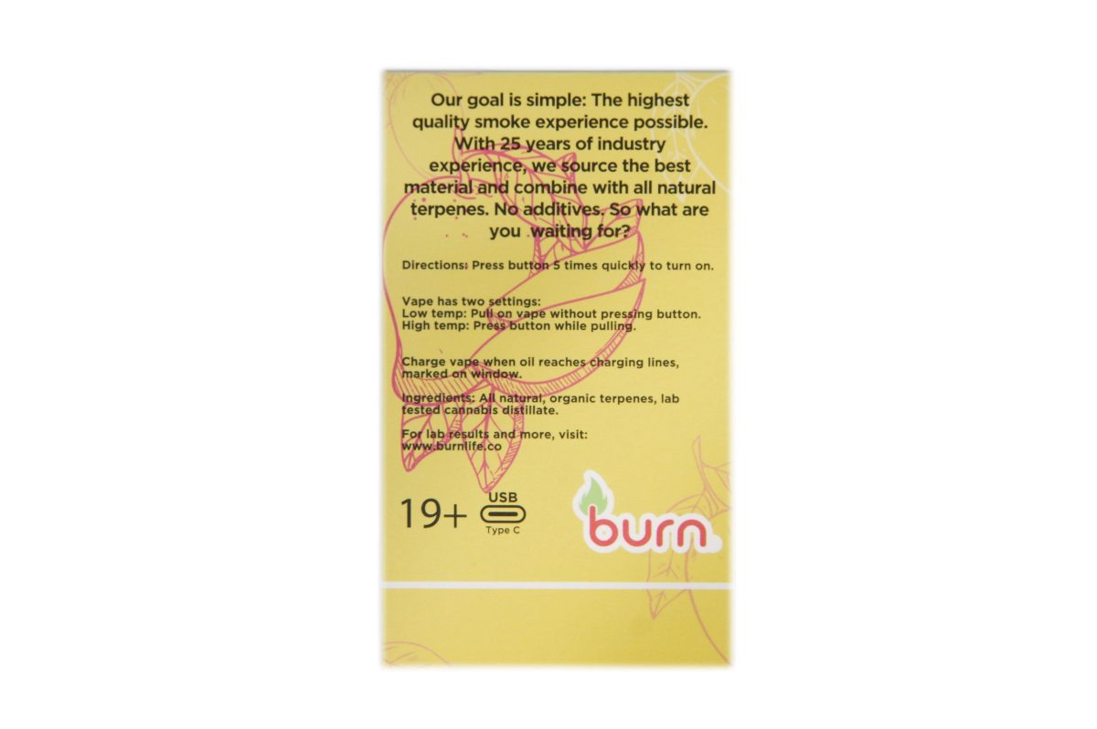 Buy. Burn Extracts – Limited Edition – Mango Kush 3G Disposable Vapes (INDICA) at MMJ Express Online Shop