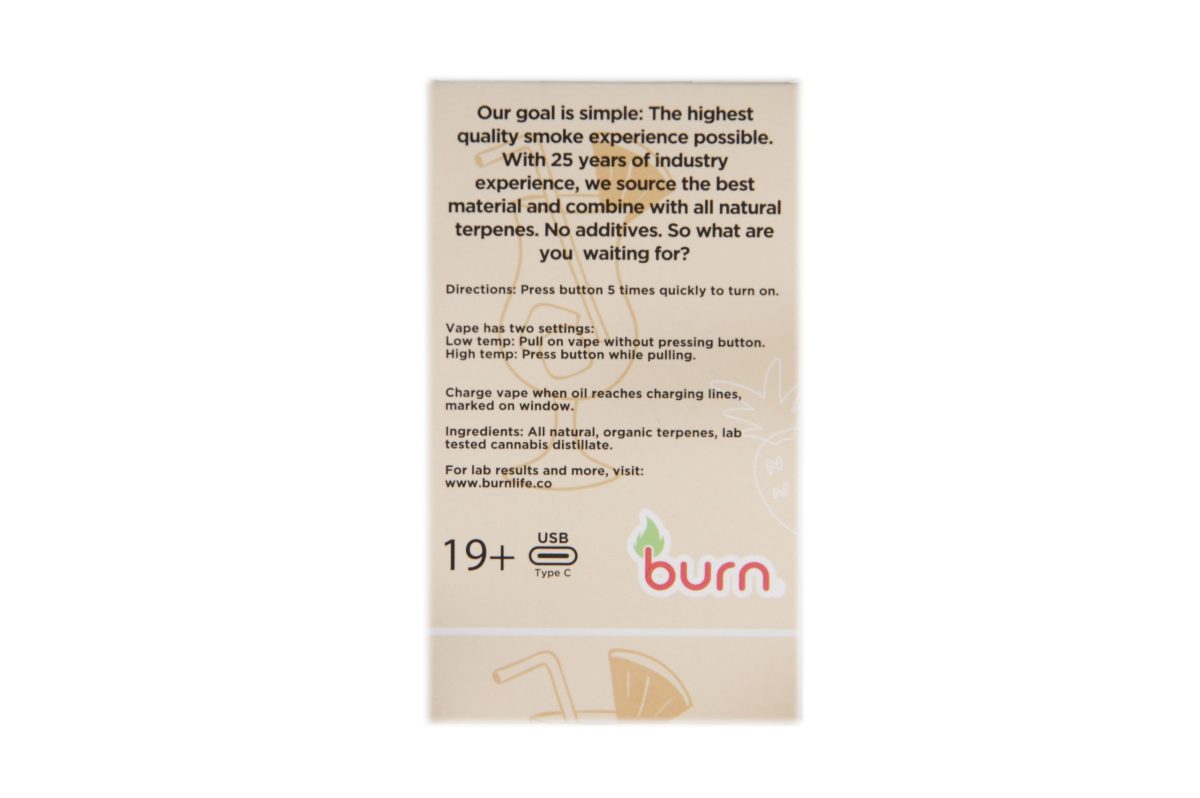 Buy Burn Extracts – Limited Edition – Pina Colada 3G Disposable Vapes (HYBRID) at MMJ Express Online Shop