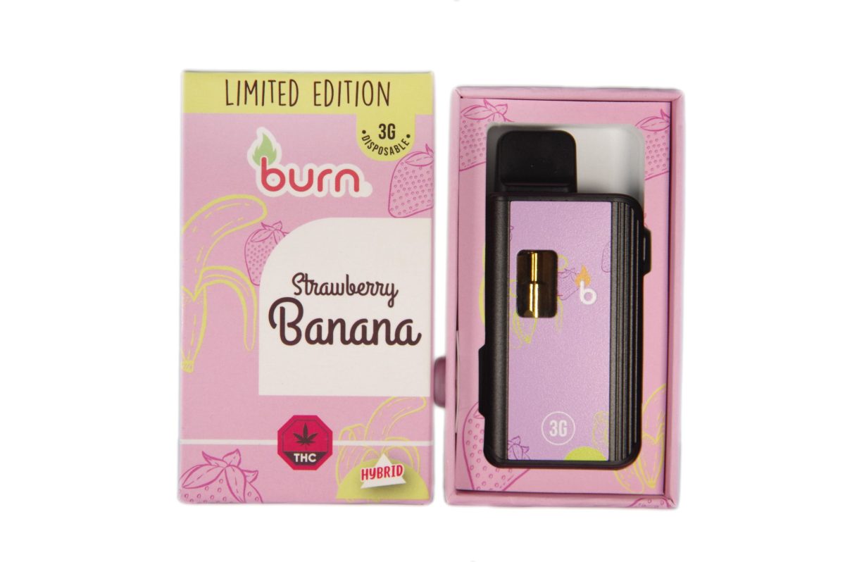 Buy Burn Extracts – Limited Edition – Strawberry Banana 3G Disposable Vapes (INDICA) at MMJ Express Online Shop