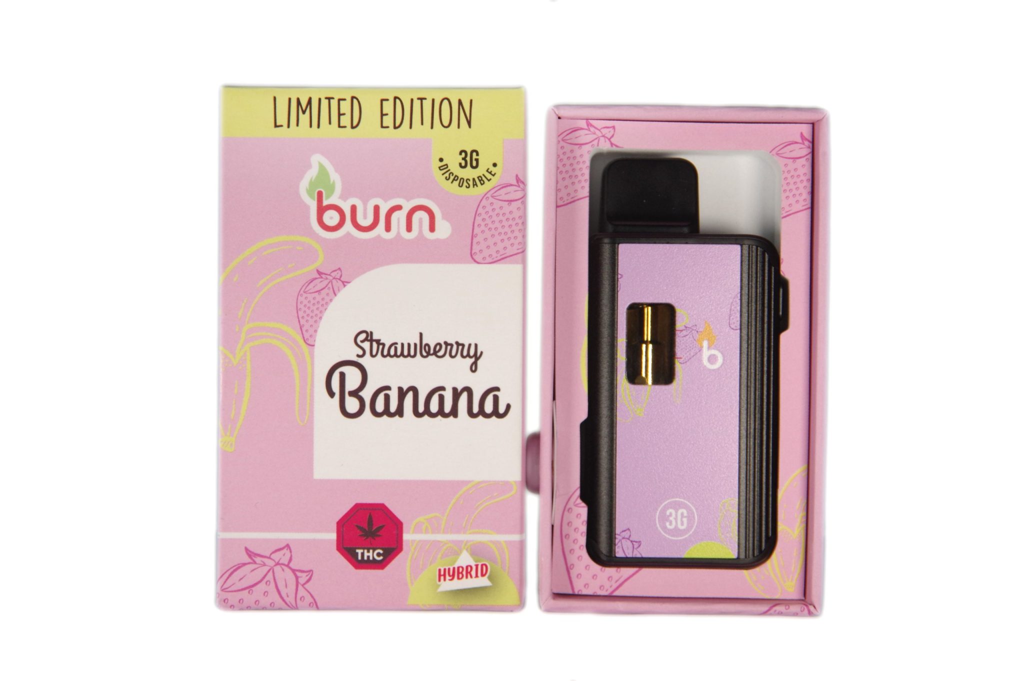 Buy Burn Extracts Limited Edition Strawberry Banana 3G Disposable Vapes (INDICA) Online