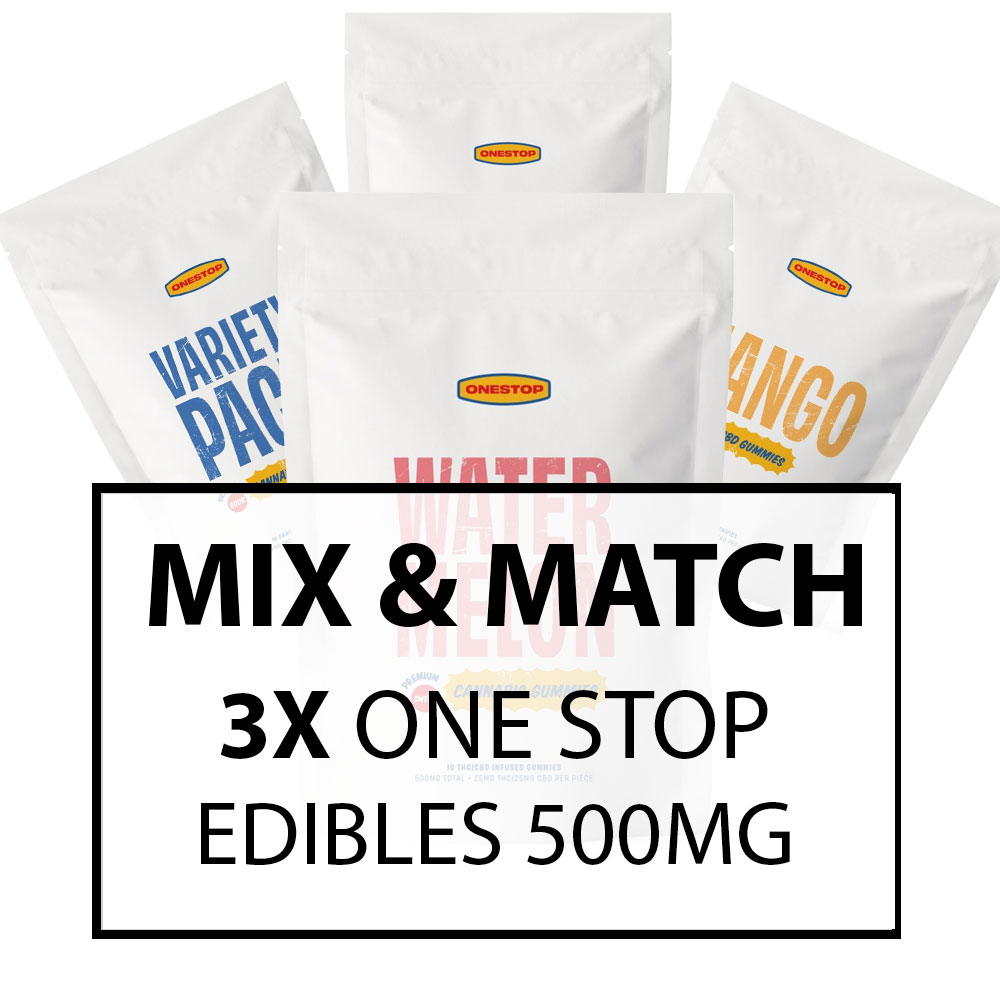 Buy One Stop - Mix N Match 3 Gummies 500MG THC/CBD/1:1 at MMJ Express Online Shop