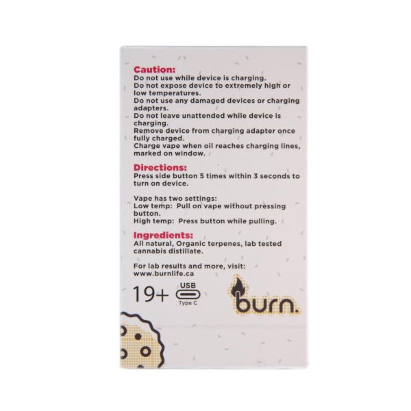 Buy Burn Extracts – Cookie Dough 3ML Mega Sized Disposable Pen at MMJ Express Online Shop
