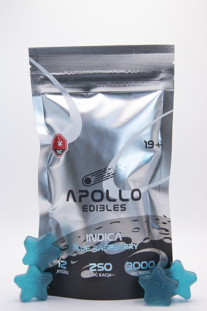  Buy Apollo Edibles – Blue Raspberry Shooting Stars 3000MG THC (INDICA) at MMJ Express Online Shop