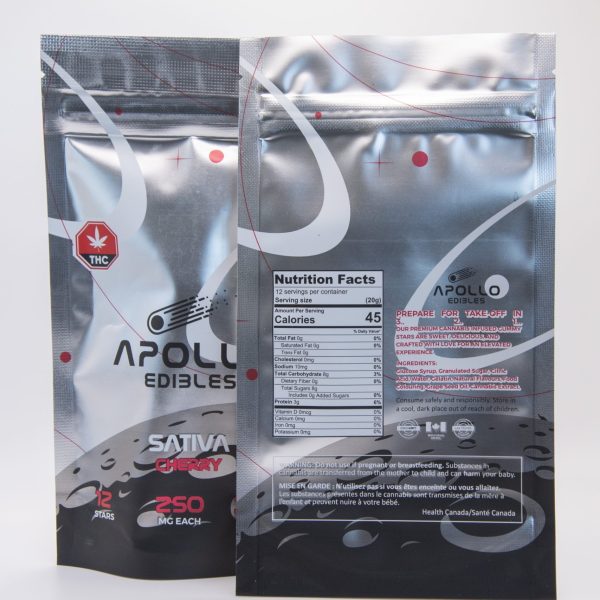 Buy Apollo Edibles – Cherry Shooting Stars 3000MG THC (SATIVA) at MMJ Express Online Shop 