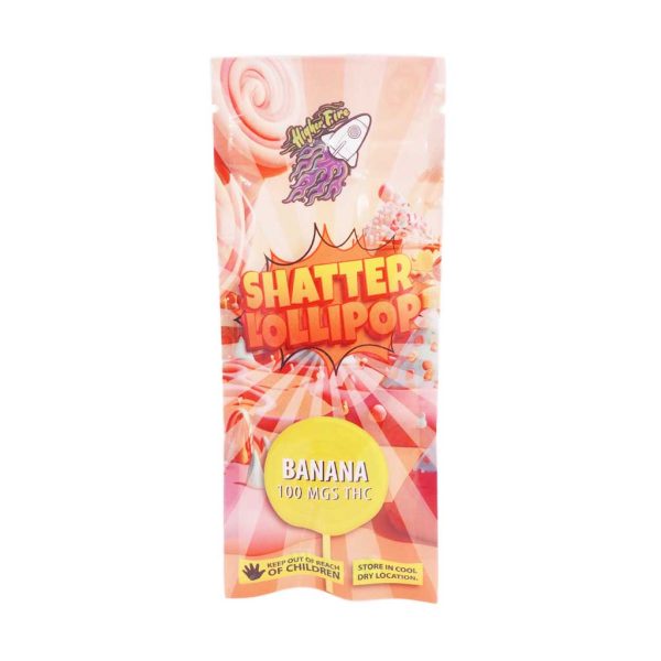 Higher Fire Extracts – Shatter Lollipop – Banana 100MG THC