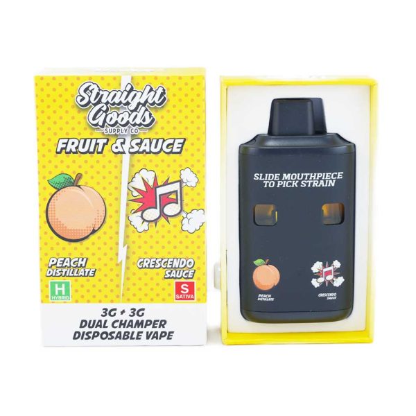Buy Straight Goods – Straight Goods – Dual Chamber Vape – Peach + Crescendo 6G at MMJ Express Online Shop