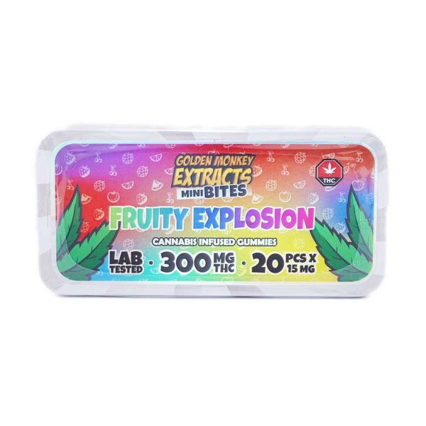 Buy Golden Monkey Extracts – Mini Bites Gummy – Fruit Explosion – 300MG THC at MMJ Express Online Shop