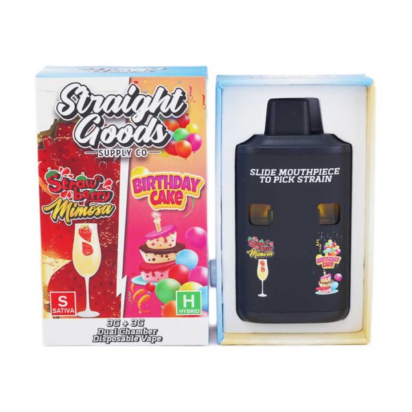 Buy Straight Goods – Dual Chamber Vape –Strawberry Mimosa + Birthday Cake 6G THC at MMJ Express Online Shop