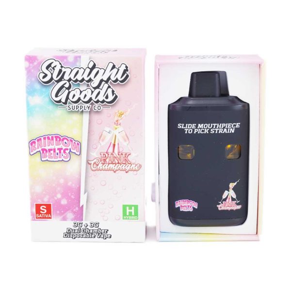 Buy Straight Goods – Dual Chamber Vape – Rainbow Belts + Pink Champagne 6G THC at MMJ Express Online Shop