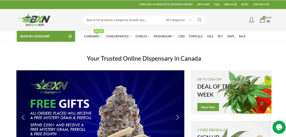 One of our favourite weed stores online in Canada, BudExpressNOW, makes online shopping for weed a breeze. 