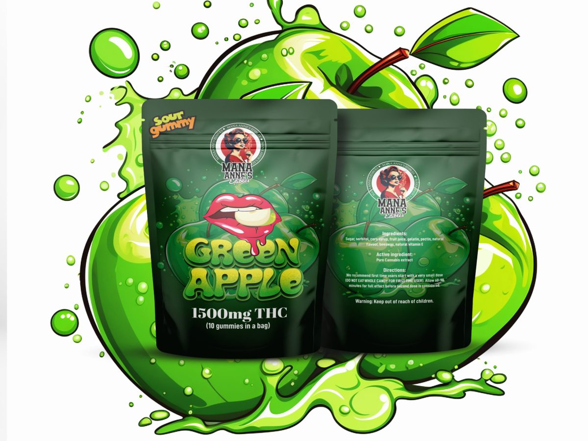 Buy Mama Anne’s Edibles – Green Apple Gummy – 1500MG THC at MMJ Express Online Shop