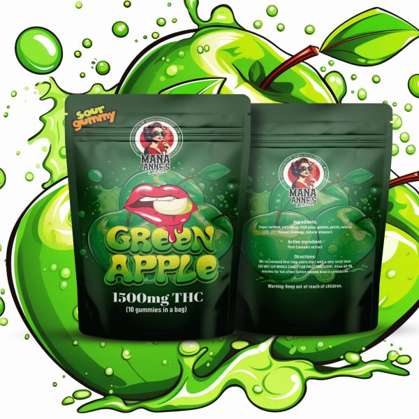 Buy Mama Anne’s Edibles – Green Apple Gummy – 1500MG THC at MMJ Express Online Shop