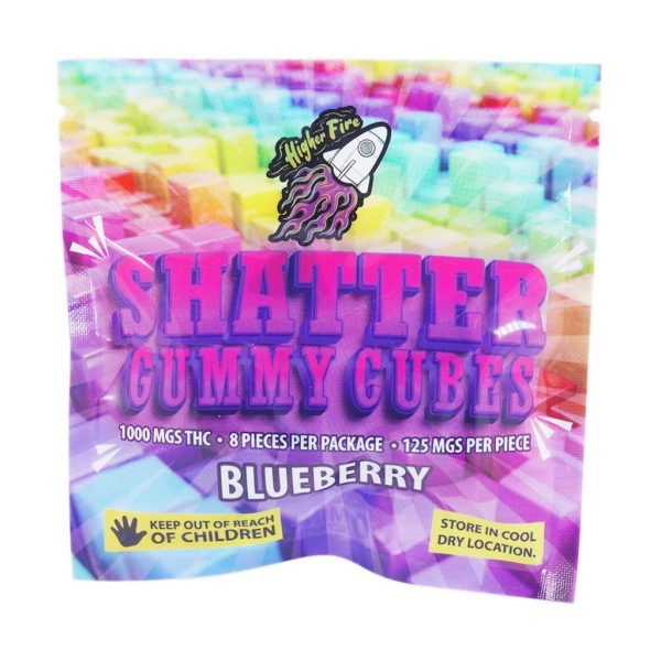 Buy Higher Fire Extracts - Shatter Gummy Cubes - Blueberry 1000MG THC at MMJ Express Online Shop