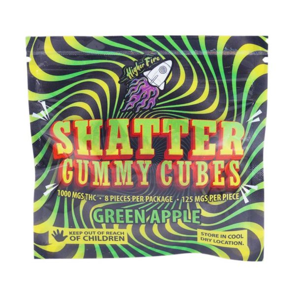 Buy Higher Fire Extracts - Shatter Gummy Cubes - Green Apple 1000MG THC at MMJ Express Online Shop