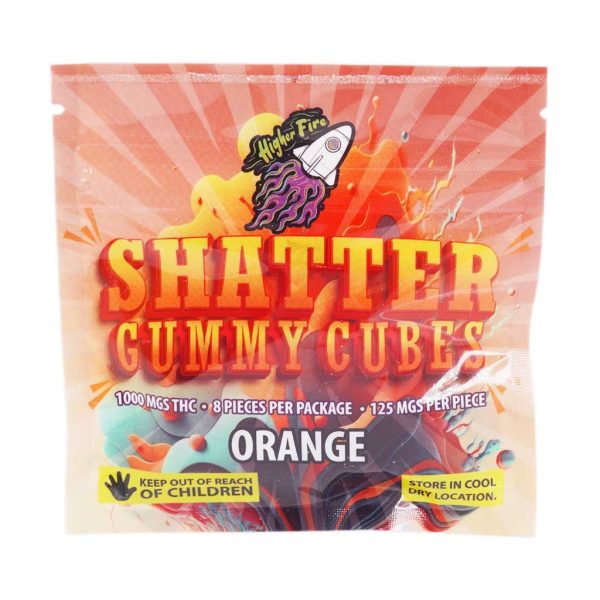 Buy Higher Fire Extracts - Shatter Gummy Cubes - Orange 1000MG THC at MMJ Express Online Shop