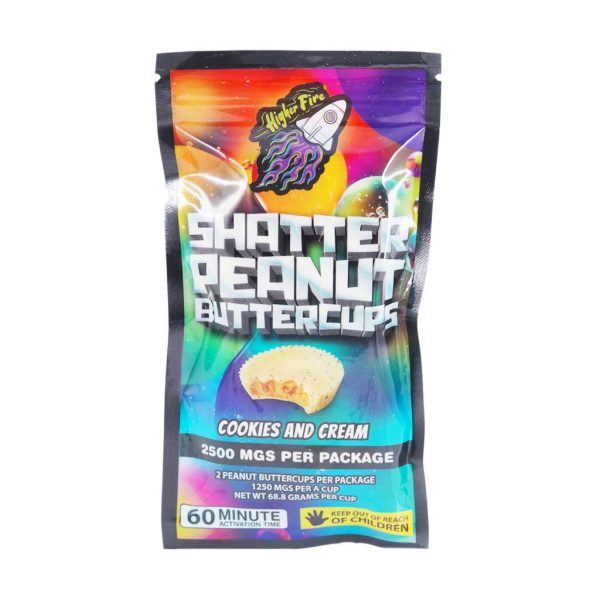 Buy Higher Fire Extracts - Shatter Peanut Butter Chocolate Cups 2500MG THC - COOKIES & CREAM at MMJ Express Online Shop