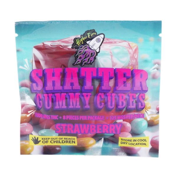 Buy Higher Fire Extracts - Shatter Gummy Cubes - Strawberry 1000MG THC at MMJ Express Online Shop
