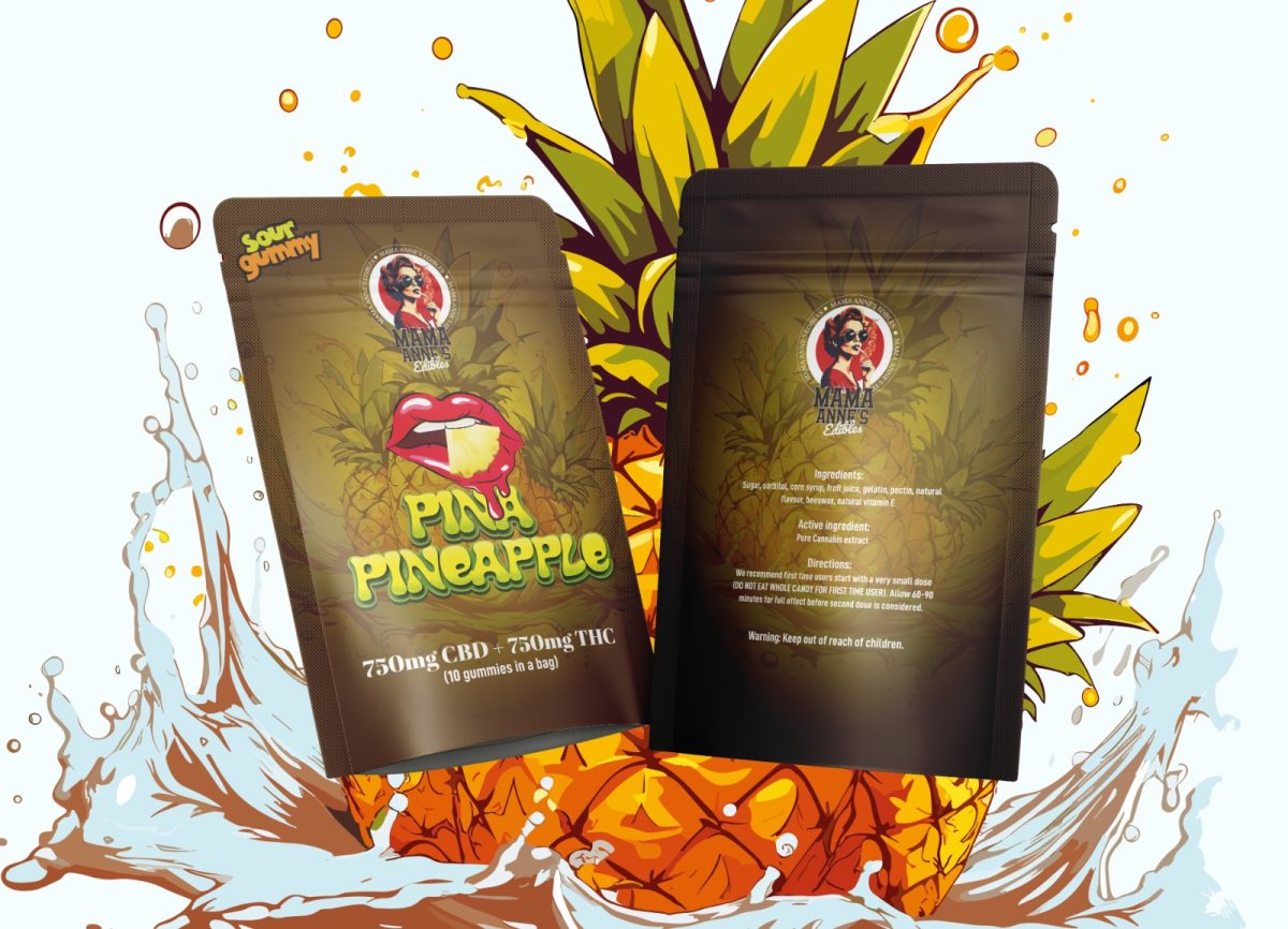 Buy Mama Anne’s Edibles – Pine Pineapple Gummy 1:1 – 1500MG THC:CBD at MMJ Express Online Shop