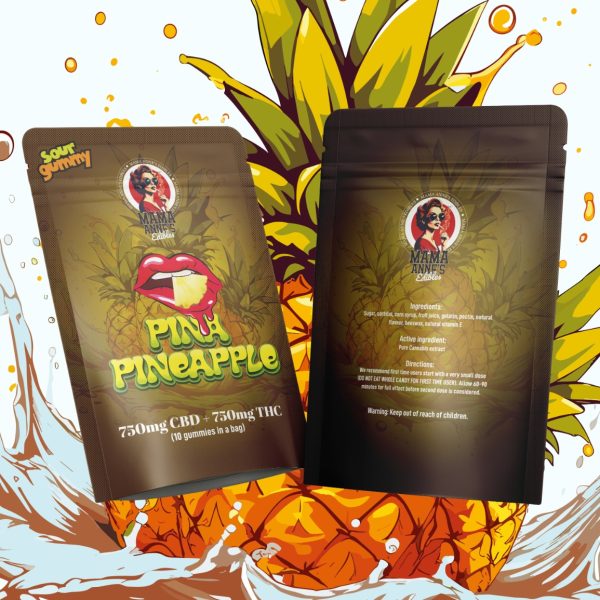 Buy Mama Anne’s Edibles – Pine Pineapple Gummy 1:1 – 1500MG THC:CBD at MMJ Express Online Shop