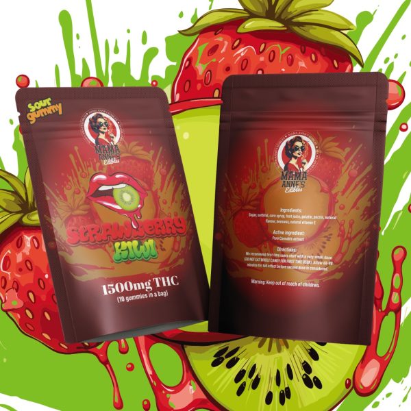 Buy Mama Anne’s Edibles – Strawberry Kiwi Gummy – 1500MG THC at MMJ Express Online Shop