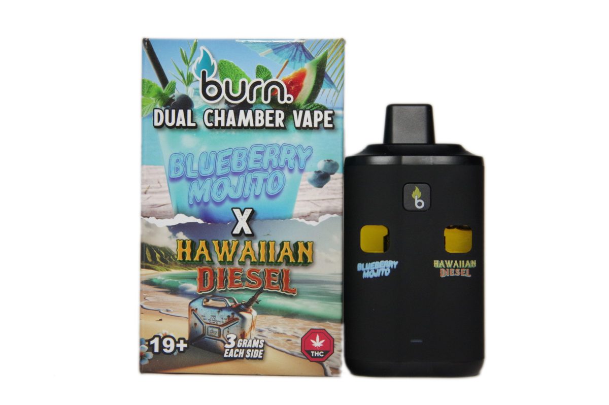 Burn Extracts – Dual Chamber Disposable Vape – Blueberry Mojito + Hawaiian Diesel 6G