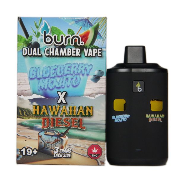 Burn Extracts – Dual Chamber Disposable Vape – Blueberry Mojito + Hawaiian Diesel 6G