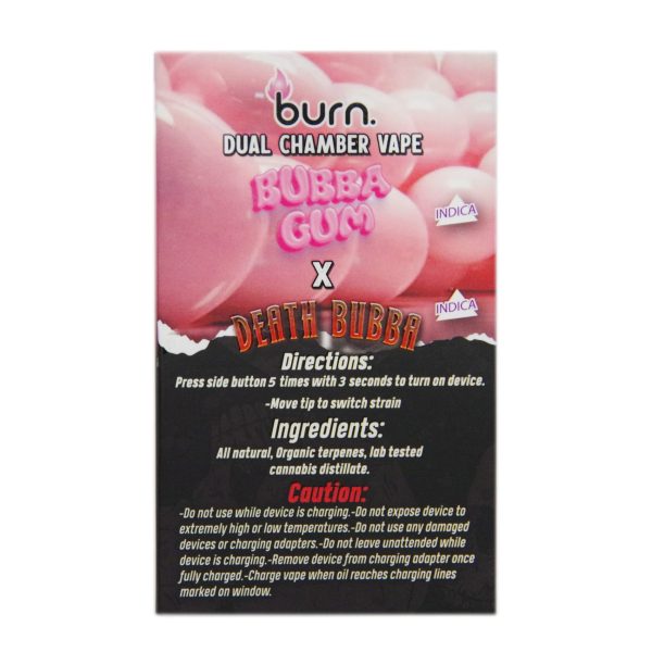 Buy Burn Extracts – Dual Chamber Disposable Vape – Bubba Gum + Death Bubba 6G at MMJ Express Online Shop