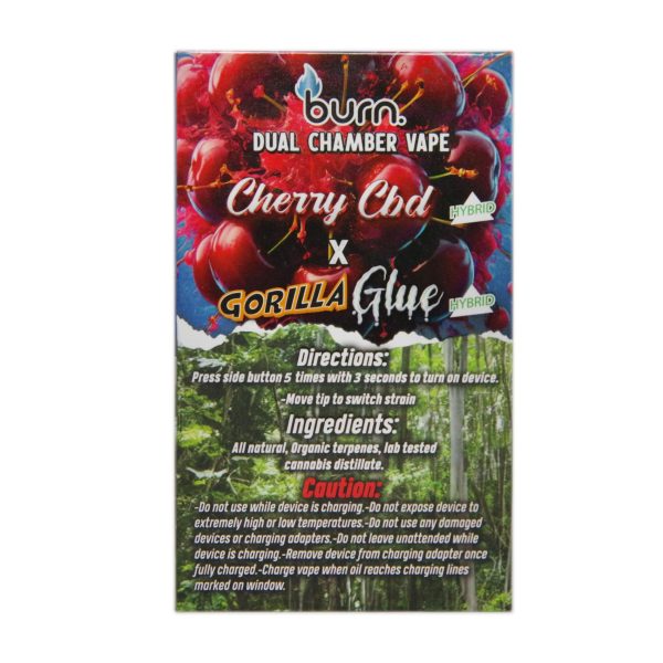 Buy Burn Extracts – Dual Chamber Disposable Vape – Cherry CBD + Gorilla Glue 6G at MMJ Express Online Shop