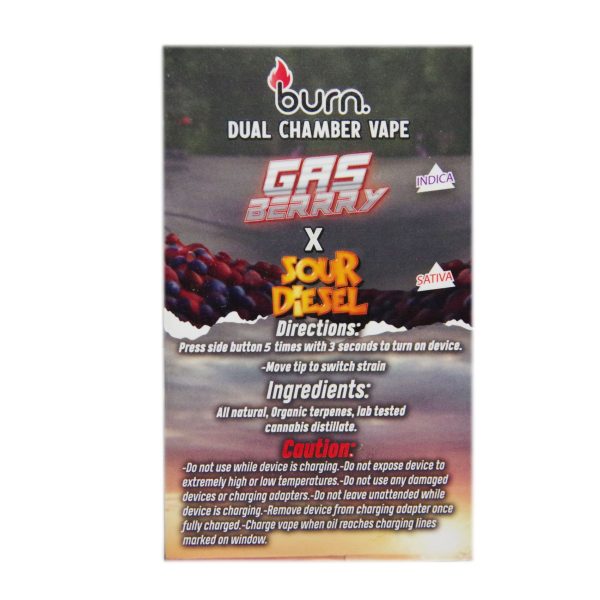 Buy Burn Extracts – Dual Chamber Disposable Vape – Gas Berry + Sour Diesel 6G  at MMJ Express Online Shop
