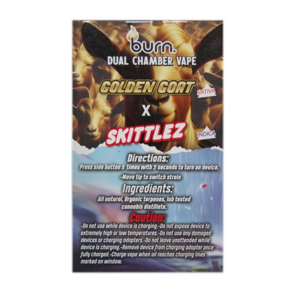 Buy Burn Extracts – Dual Chamber Disposable Vape – Golden Goat + Skittlez 6G at MMJ Express Online Shop