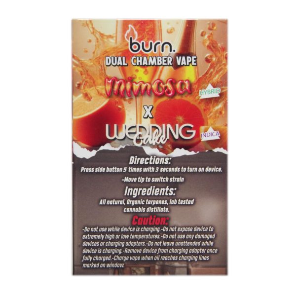 Buuy Burn Extracts – Dual Chamber Disposable Vape – Mimosa + Wedding Cake 6G at MMJ Express Online Shop