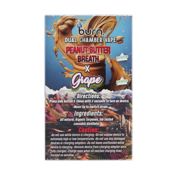 Buy Burn Extracts – Dual Chamber Disposable Vape – Peanut Butter Breath + Grape 6G at MMJ Express Online Shop