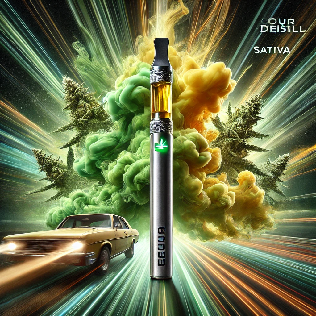 close-up view of Sour Diesel Sativa Vape Pen