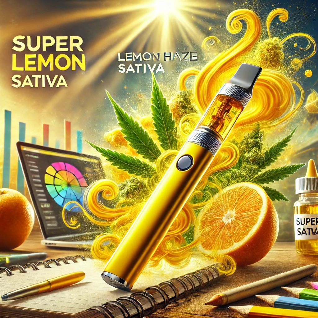 close-up view of Super Lemon Haze Sativa Vape Pen