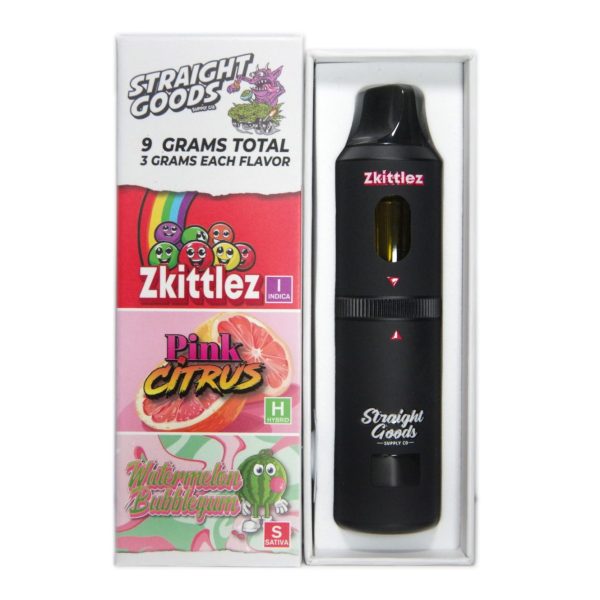 Buy Straight Goods - Triple Chamber Vape - Zkittlez + Pink Citrus + Watermelon Bubblegum (3 Grams + 3 Grams + 3 Gram) at MMJ Express Online Shop