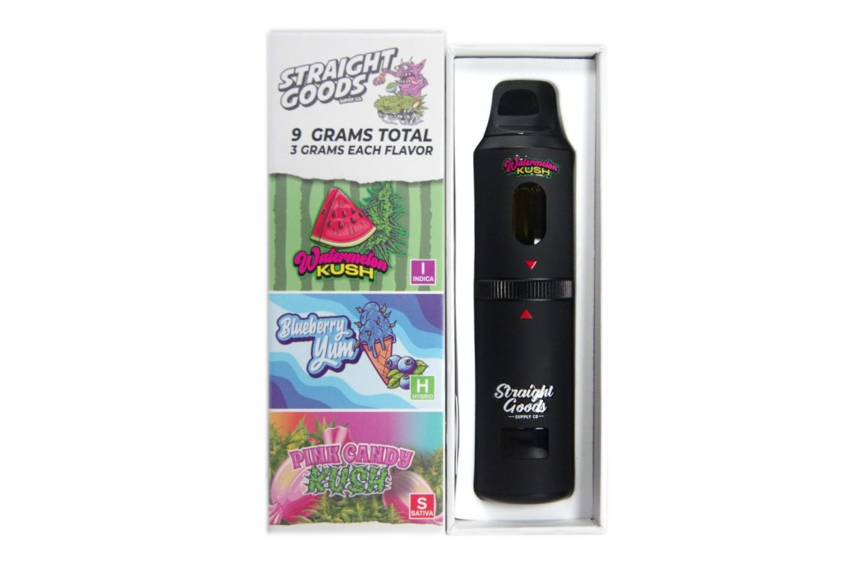 Buy Straight Goods - Triple Chamber Vape - Watermelon Kush + Blueberry Yum + Pink Candy Kush (3 Grams + 3 Grams + 3 Gram) at MMJ Express Online Shop