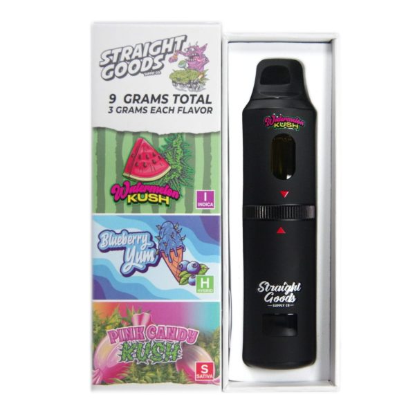 Buy Straight Goods - Triple Chamber Vape - Watermelon Kush + Blueberry Yum + Pink Candy Kush (3 Grams + 3 Grams + 3 Gram) at MMJ Express Online Shop