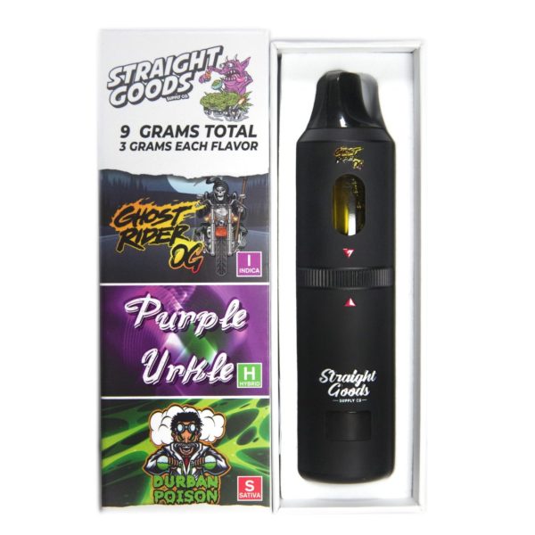 Buy Straight Goods - Triple Chamber Vape - Ghost Rider OG + Purple Urkle + Durban Poison (3 Grams + 3 Grams + 3 Gram) at MMJ Express Online Shop