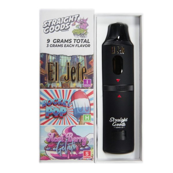 Buy Straight Goods - Triple Chamber Vape - El Jefe + Rocket Pops + Acai Berry Gelato (3 Grams + 3 Grams + 3 Gram) at MMJ Express Online Shop